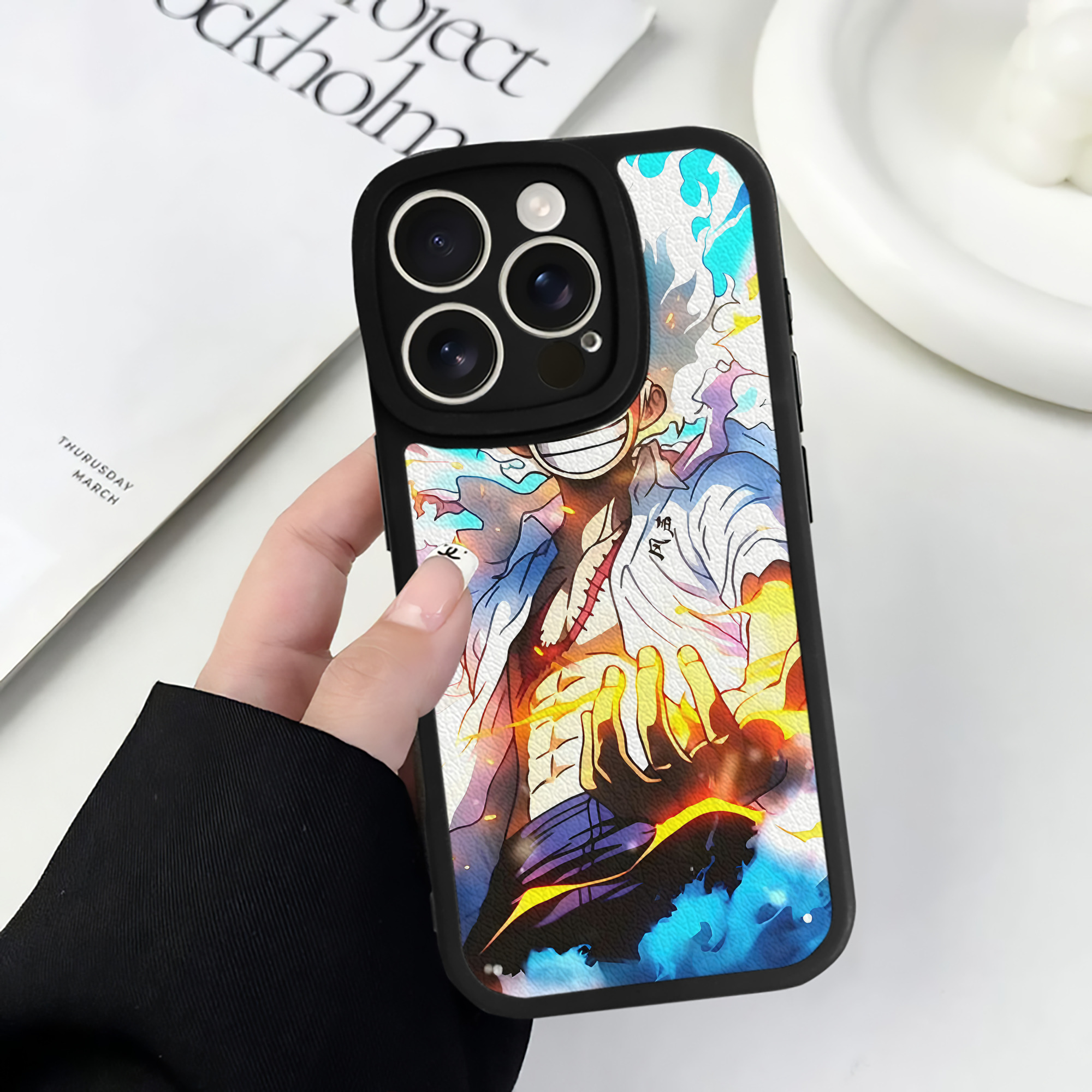 （画像用） ワンピース ONE PIECE 【iPhone 16シリーズ対応】シリコンスマホケース（レザー調） 材質：シリコン